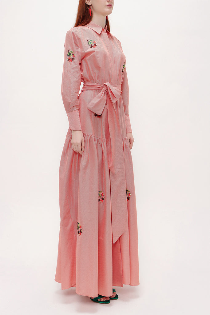 Red Embroidered maxi  dress 92866