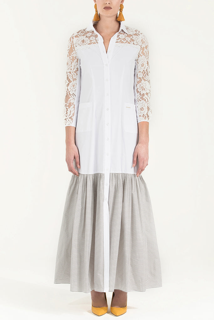 Dantelli Uzun Elbise 92248