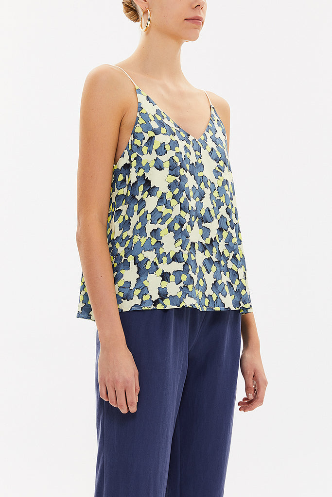 Acid Yellow Strappy  V-neck  blouse  19792