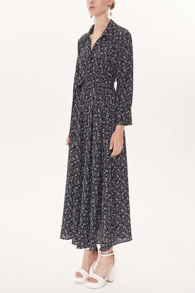 Floral Printed Wide cut shirt dress 93481