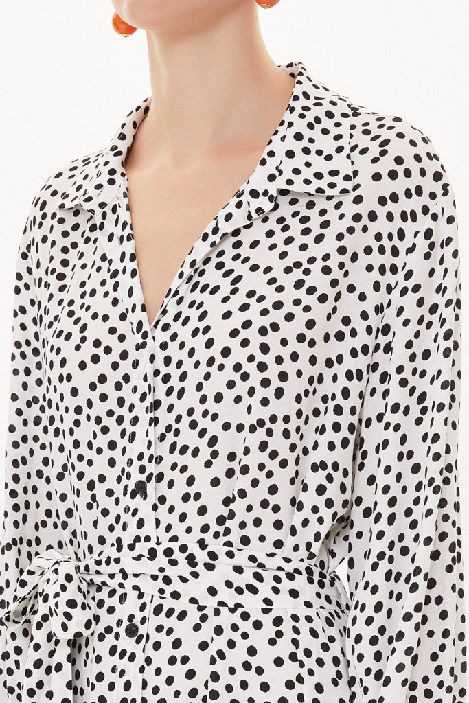 Spotted Wide cut shirt dress 93481