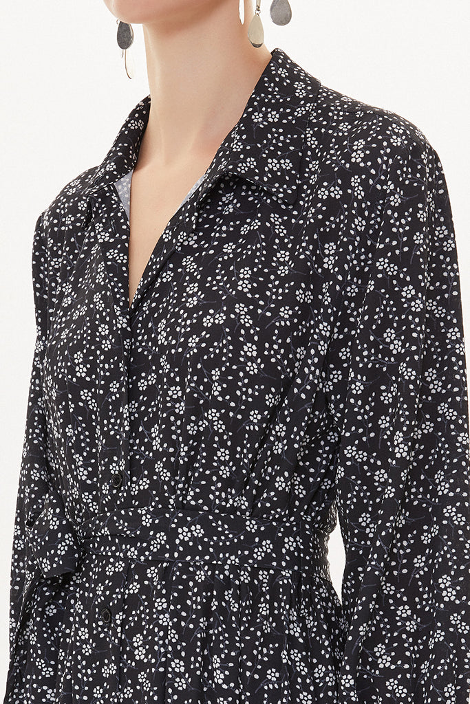 Floral Printed Wide cut shirt dress 93481