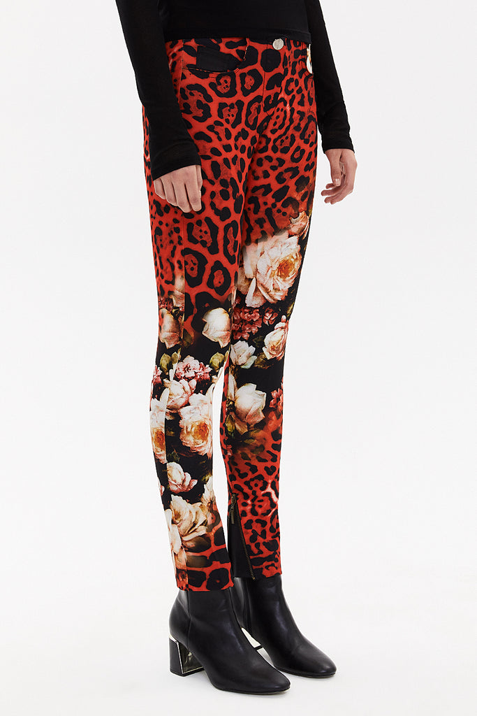 Red Printed pants 41119