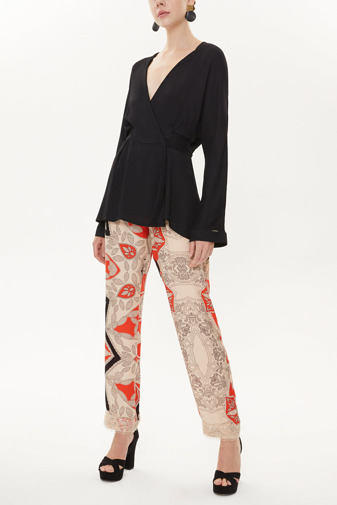 Black Waistband  Blouse  19765