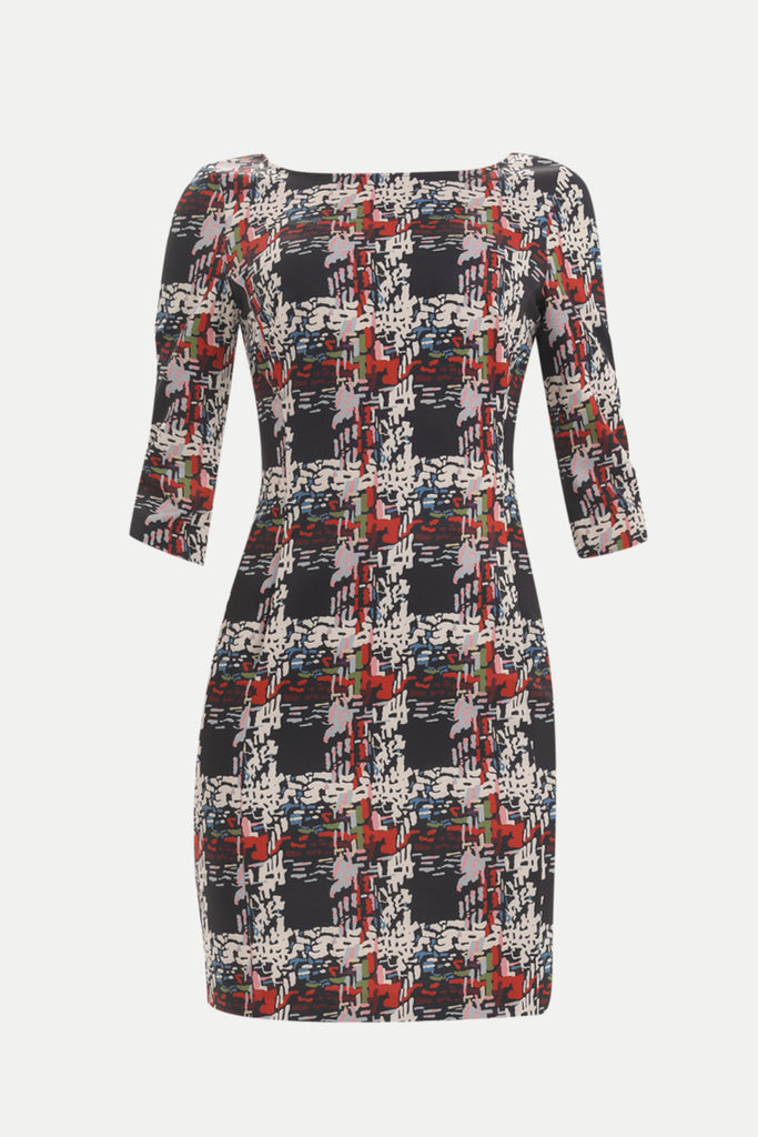 Patterned Zipped mini dress 92166