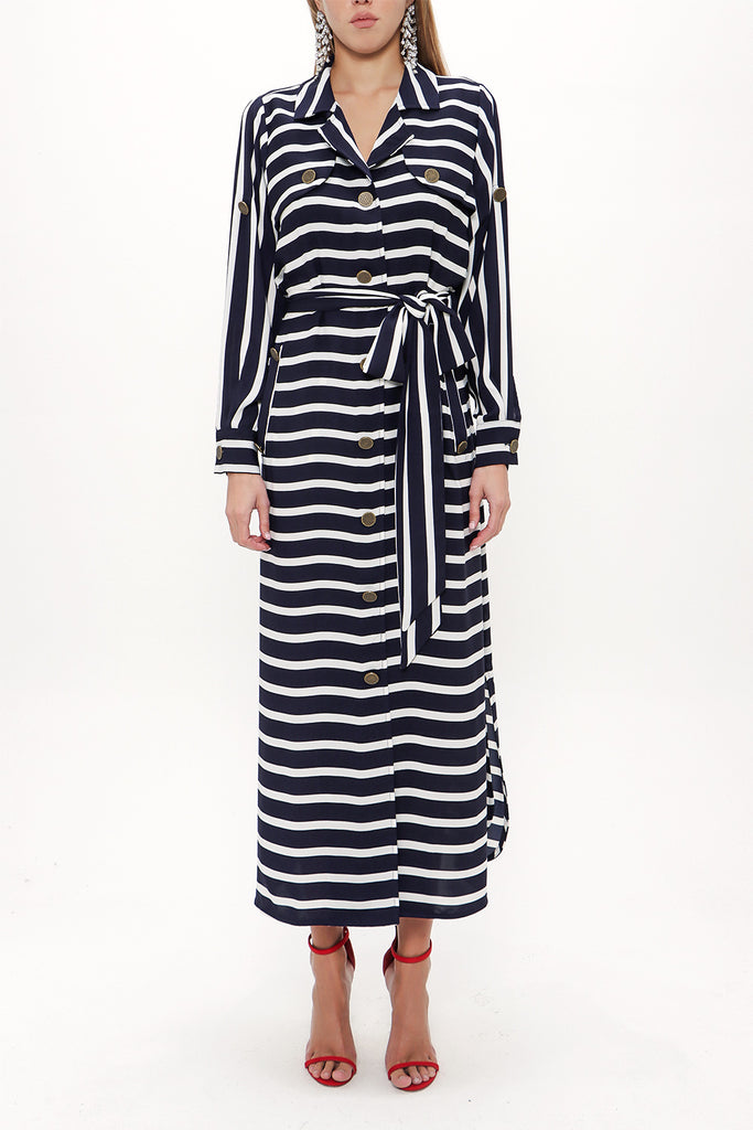 Navy Blue Pocket maxi dress 92979