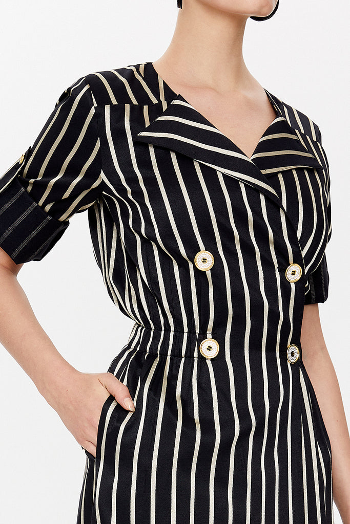 Black Striped maxi dress  93138