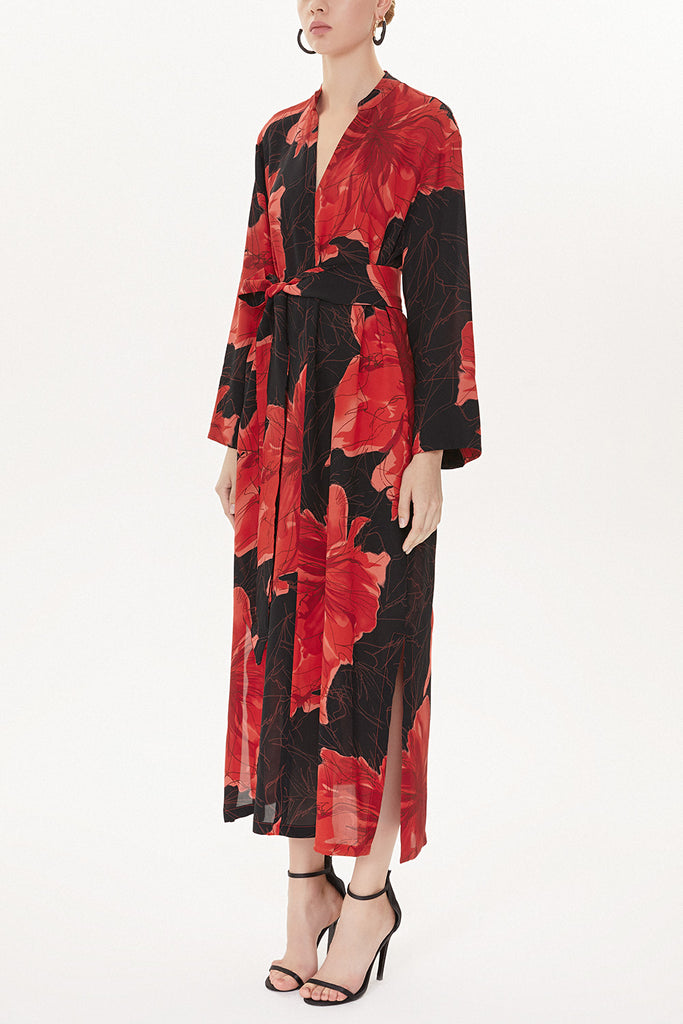 Patterned High-collar wide cut dress  93726