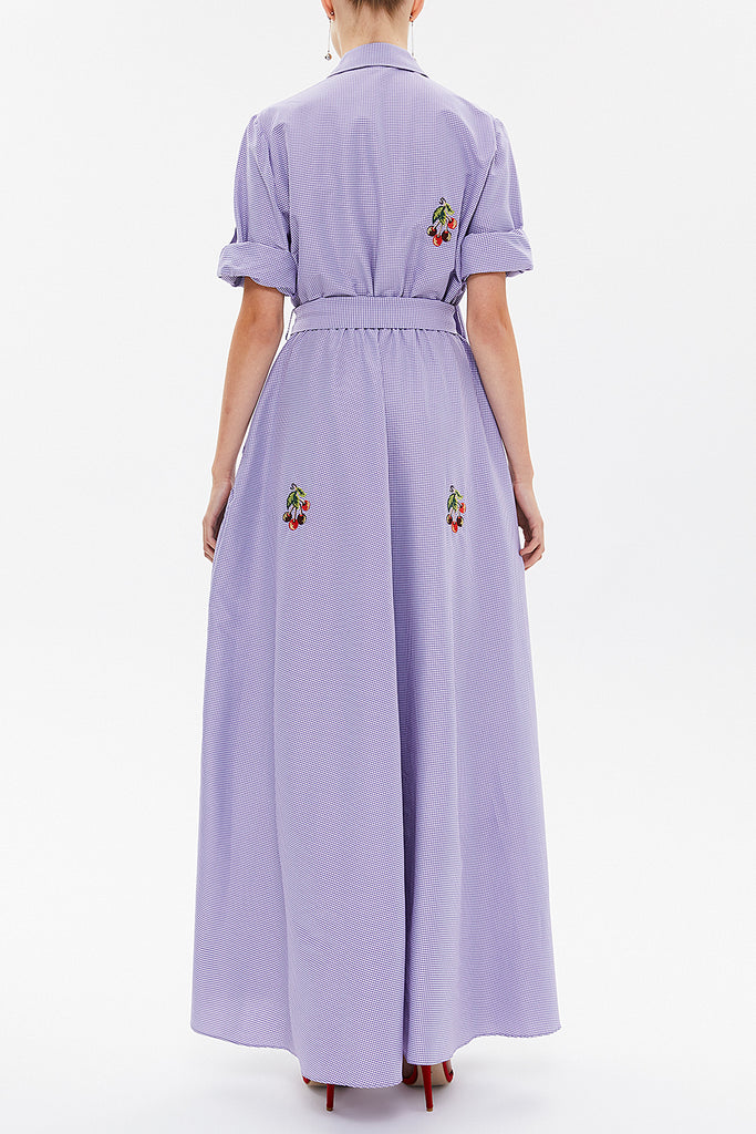 Lilac Embroidered maxi  dress 92866