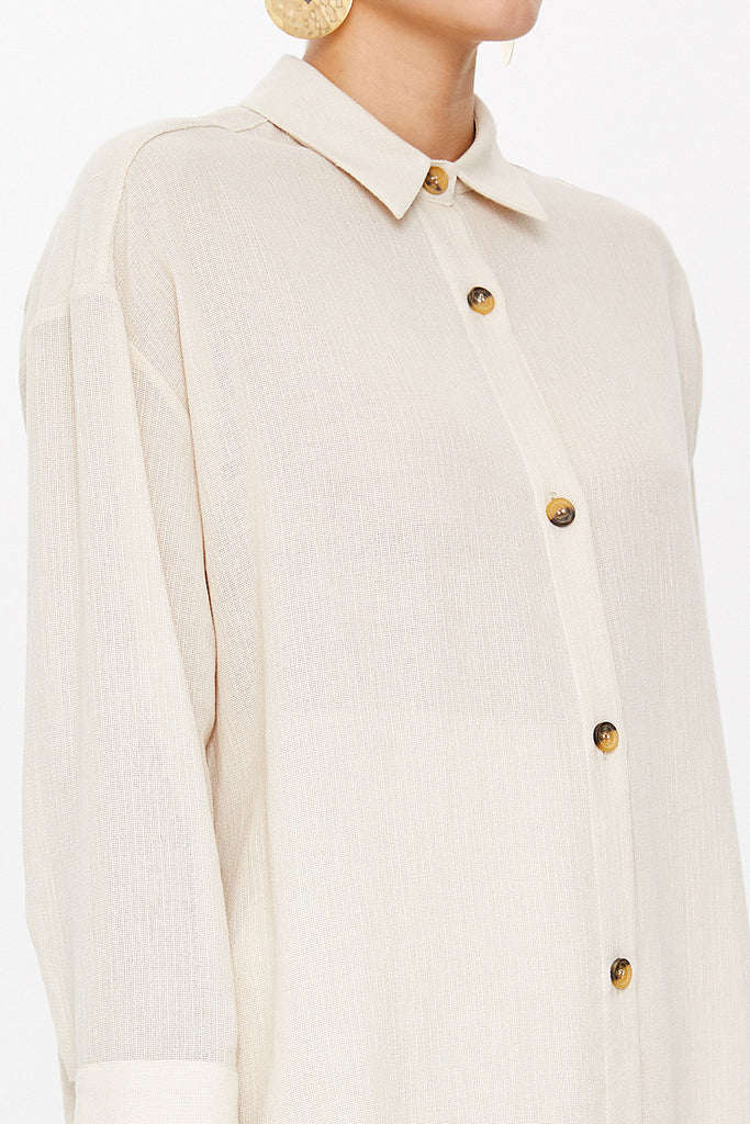 Beige Cotton tunic 10729