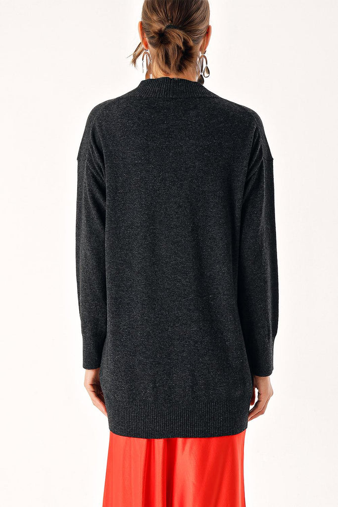 Anthracite Woll and cashmere mix cardigan 28832