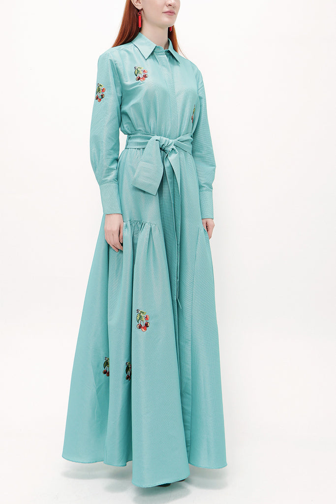 Mint Embroidered maxi  dress 92866