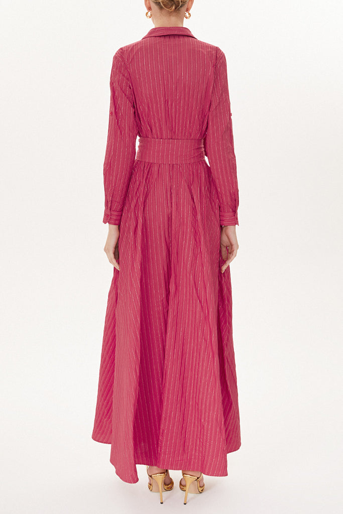 Red Pleated maxi dress  93723