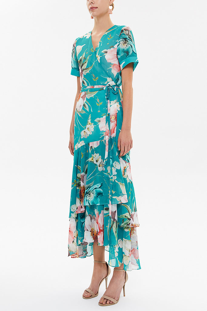 Mint Wrap-over midi dress 92828