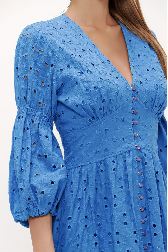 Blue Brode balloon sleeve maxi dress 92770