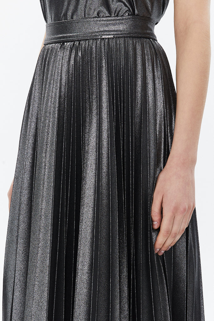 Silver Pleated midi dress 81153