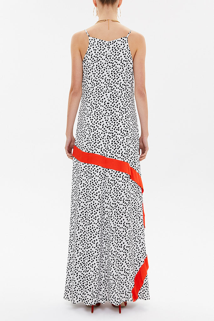 Spotted Printed spaghetti straps maxi dress 92851