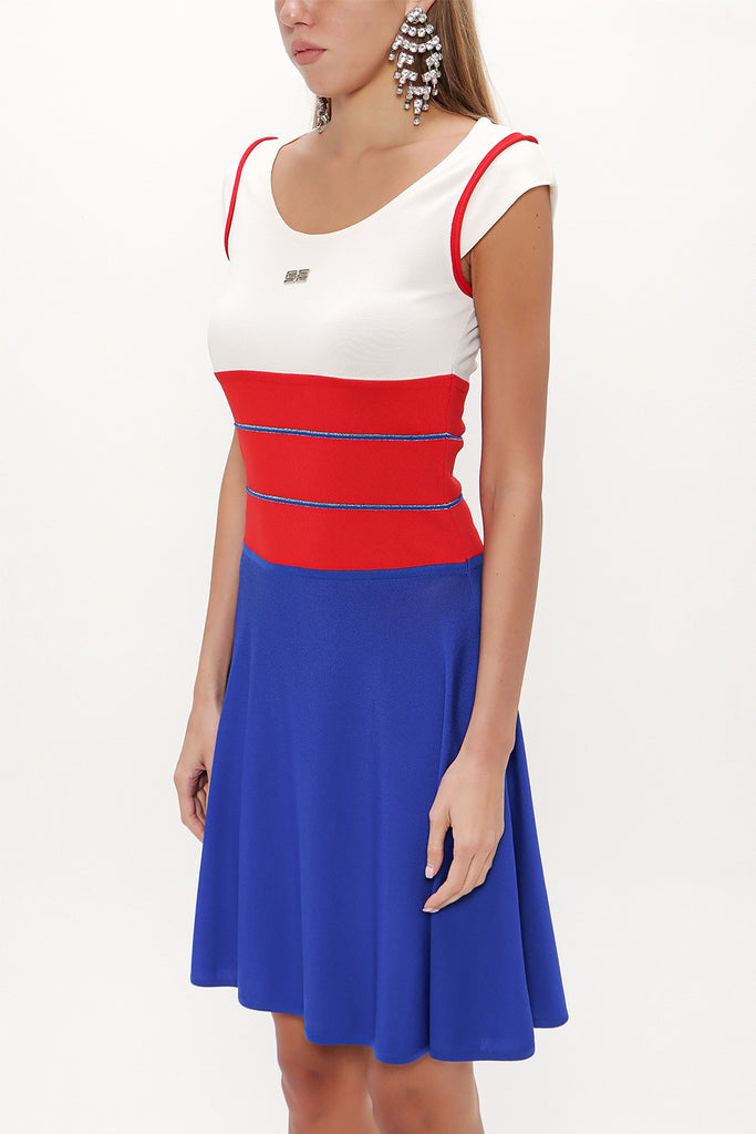 Red Ruffle skirt knitwear  dress 28035