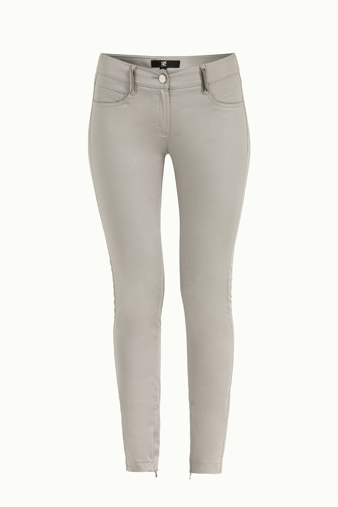 Gray Slim fit cotton pants 40932