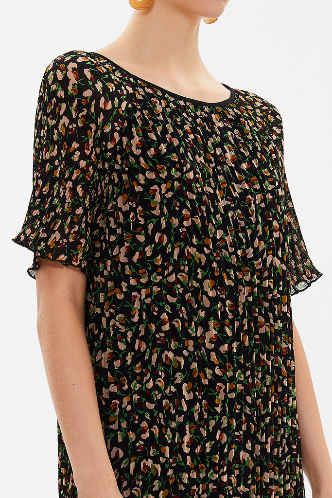 Black Pleated mini dress 92638