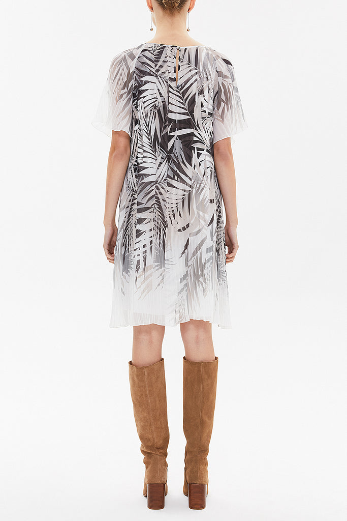 Gray Pleated mini dress 92638