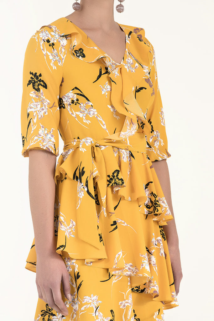 Asimetrik V Yaka Midi Elbise 92268