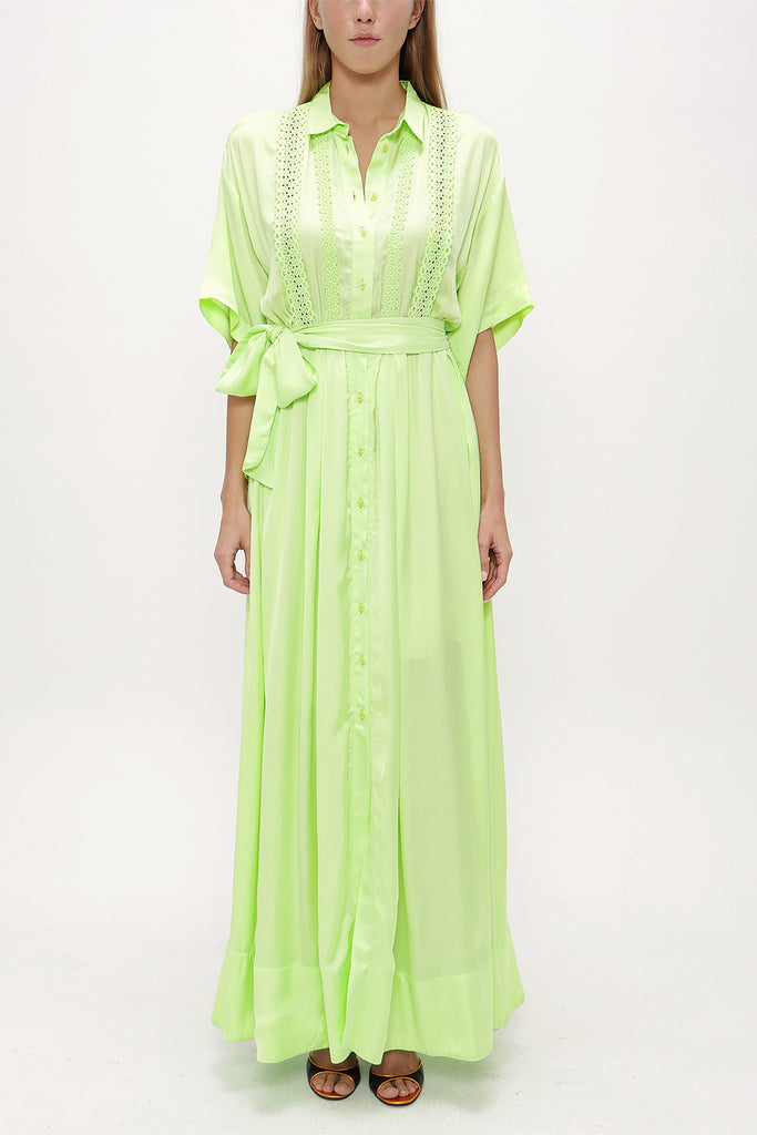 Green Laced maxi  dress 92352