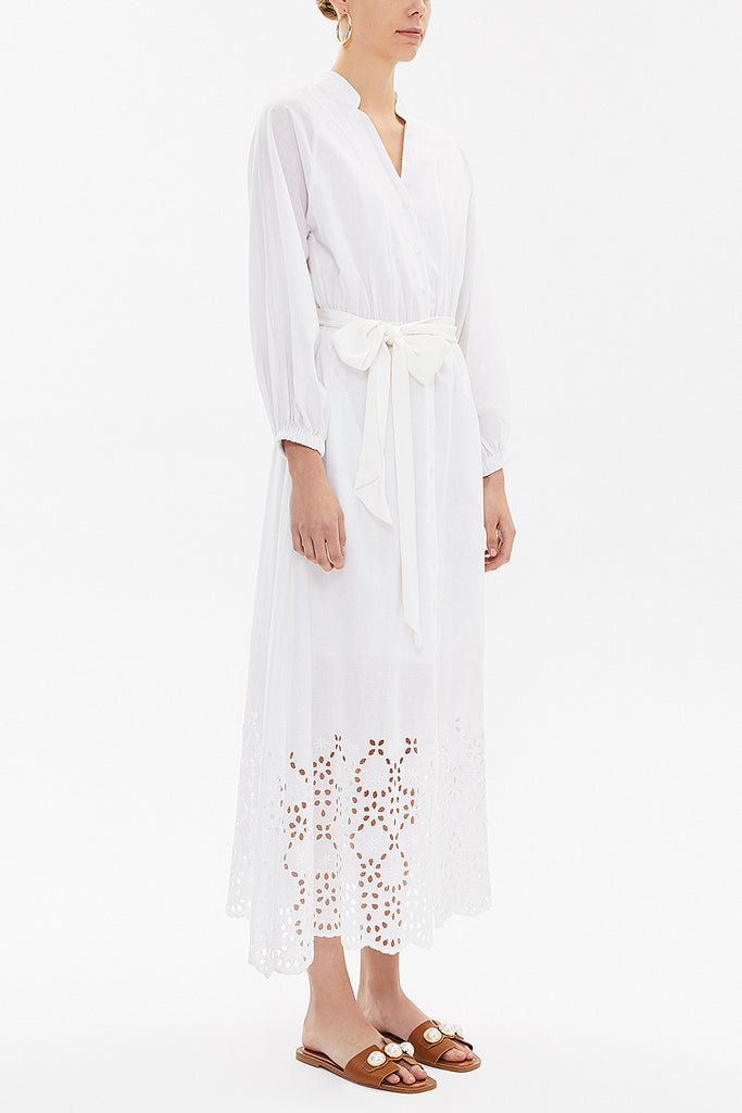 White Brode wide cut maxi dress 92762