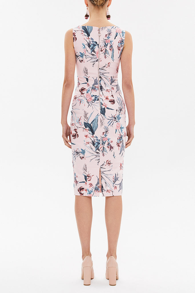 Patterned Zipped Slim fit midi dress 92363