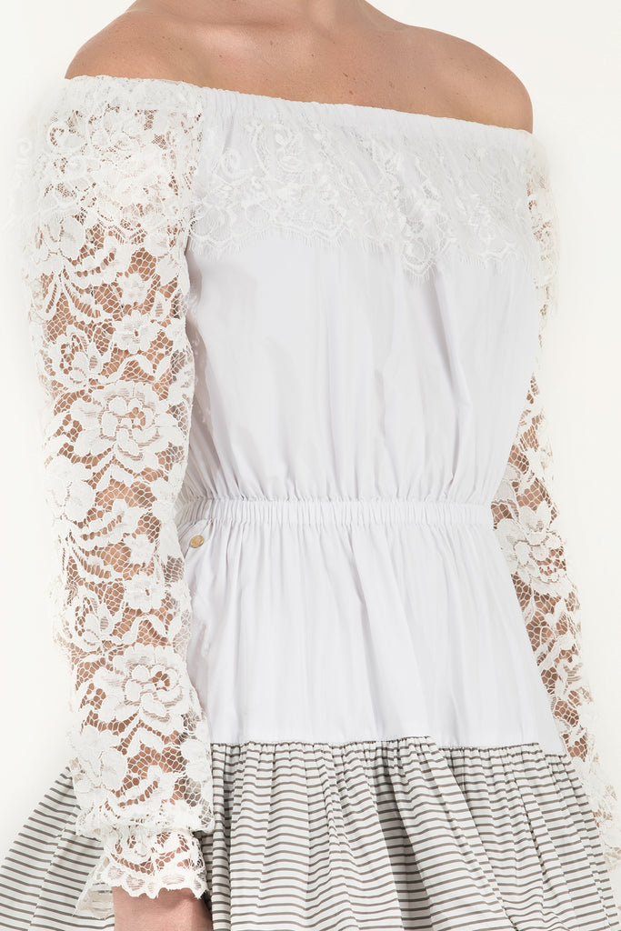 Dantelli Volanlı Uzun Elbise 92249