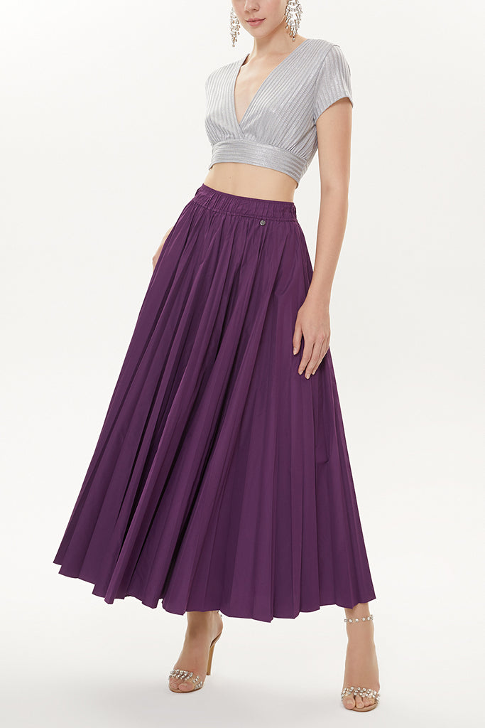 Purple Pleated skirt 81088