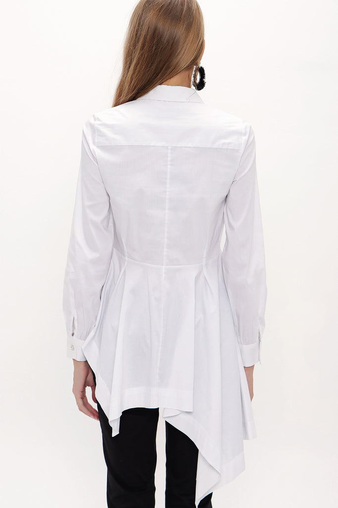 White Wide cut flowing shirt  10727