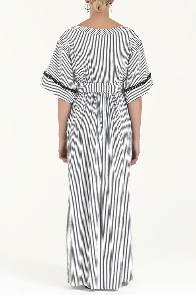 Black Laced wide cut maxi dress 92319