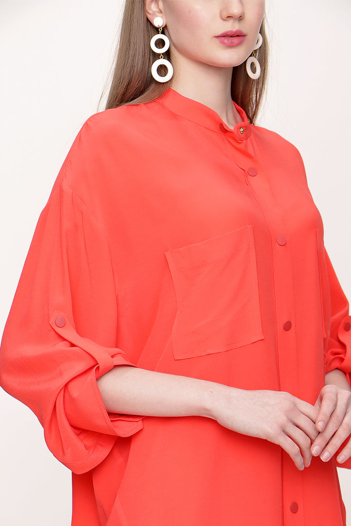 Red Wide cut shirt 10802