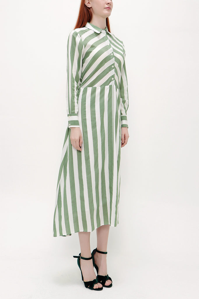 Green Tie midi dress 92889