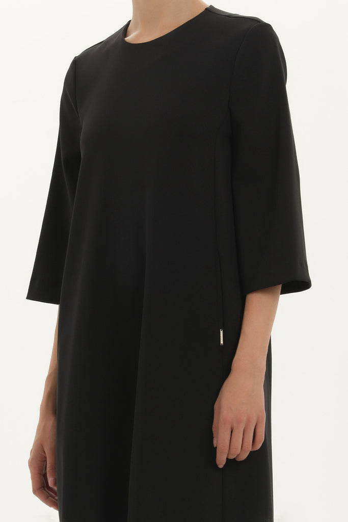 Black Wide cut mini dress 92238