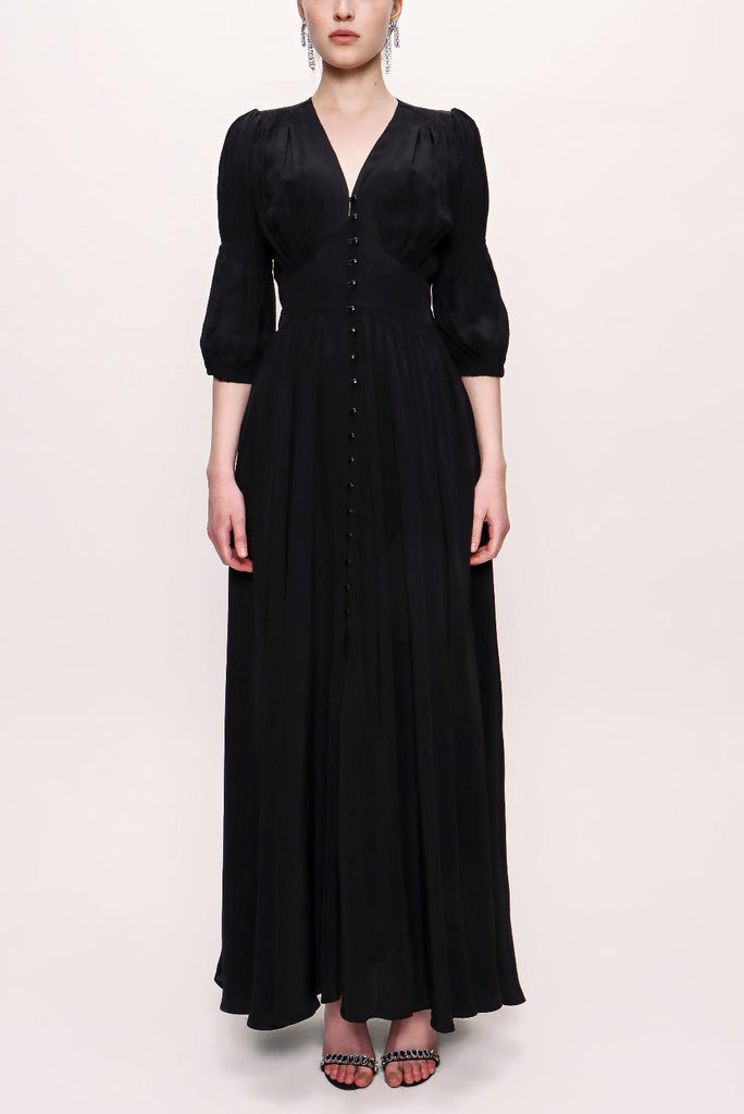 Black Pleated long dress 92960