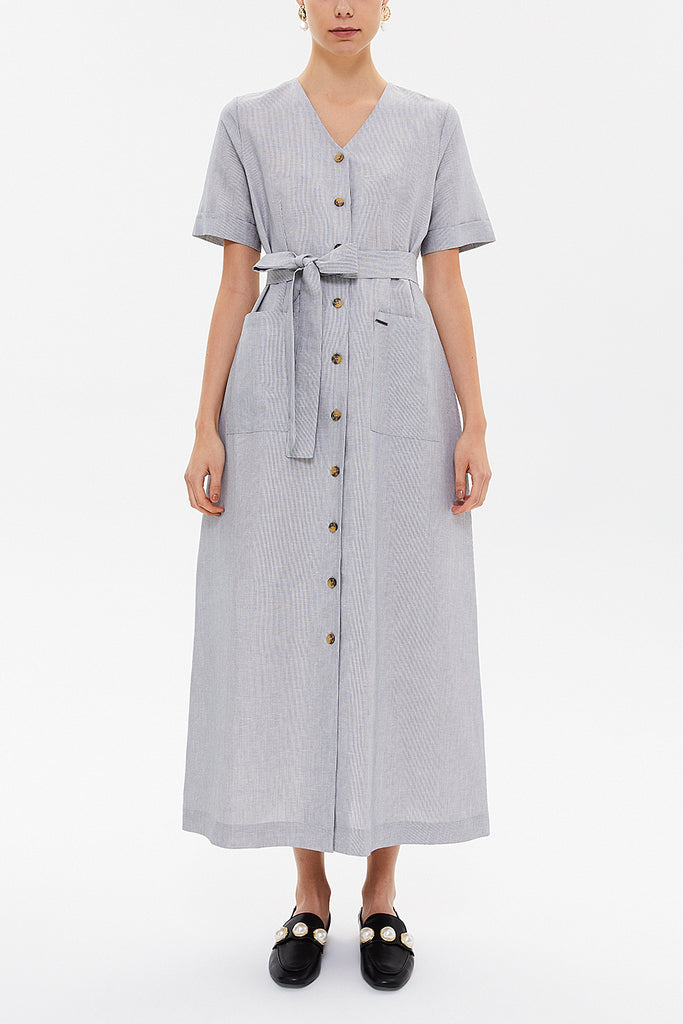 Black Short sleeve midi dress 92852