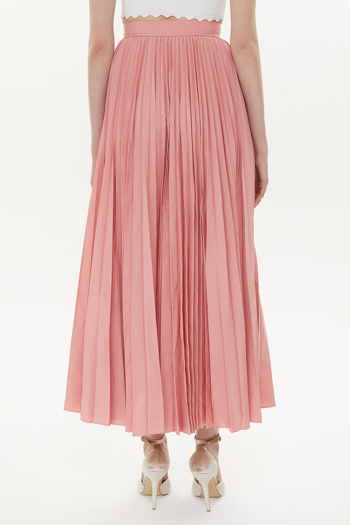 Pink Pleated maxi skirt 81162