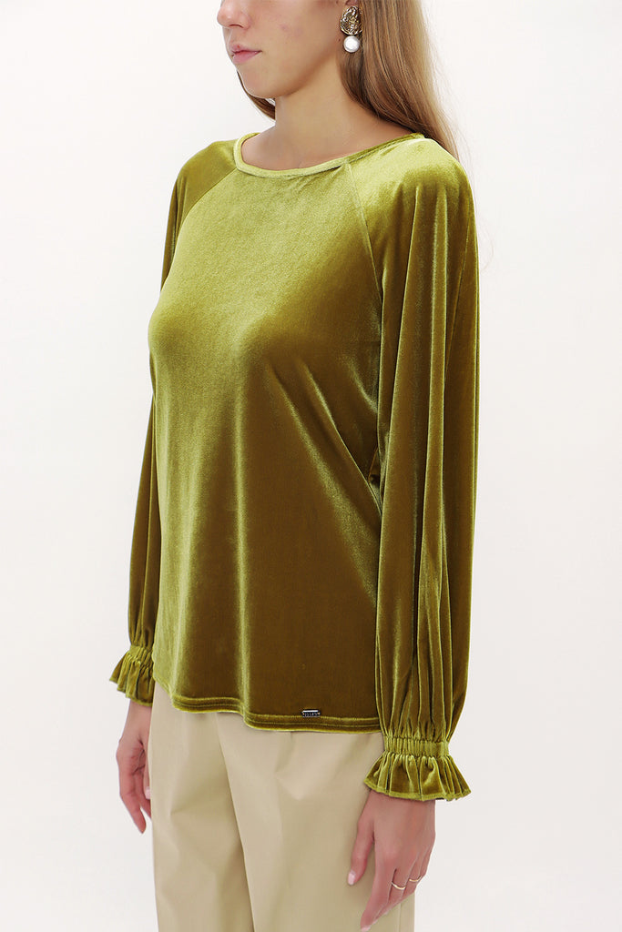 Green Velvet blouse 19646