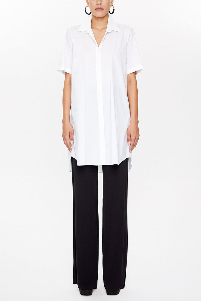 White Short sleeve poplin shirt 10732