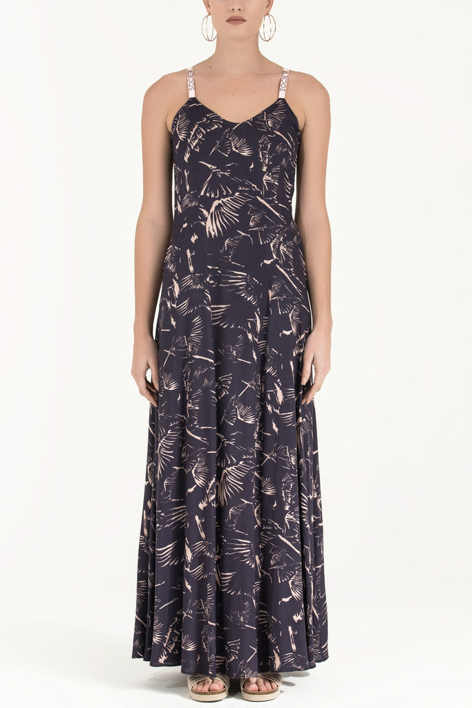 Kristal Taşlı Kolsuz Elbise Kahve 92337