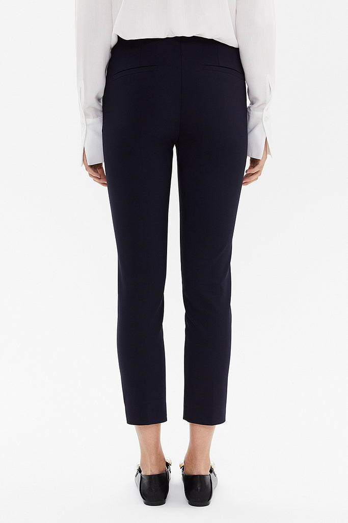 Navy Blue Five pocket trousers with elastic waist 41368