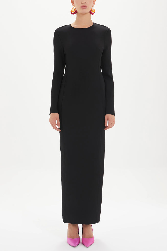 Black Slim fit maxi  dress 92463