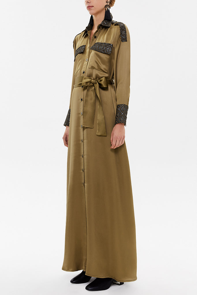 Camel Hair Waistband maxi dress 92564