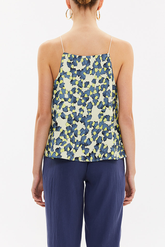 Acid Yellow Strappy  V-neck  blouse  19792