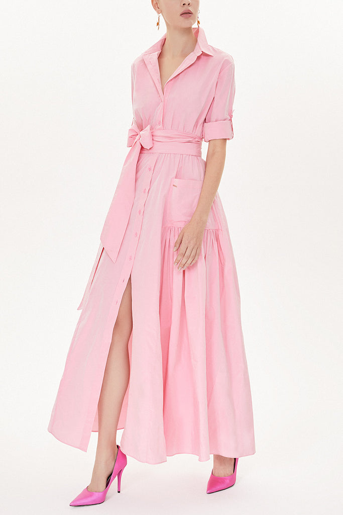 Pink Pleated maxi dress  93723