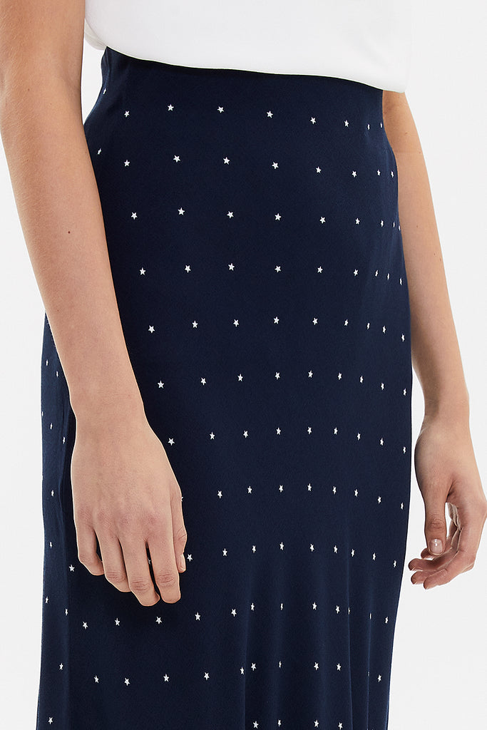 Navy Blue Mid-calf straight slim skirt  81124