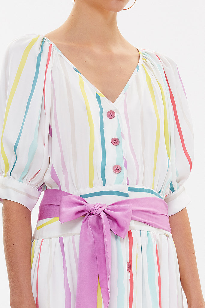 Striped V-neck maxi dress 92761