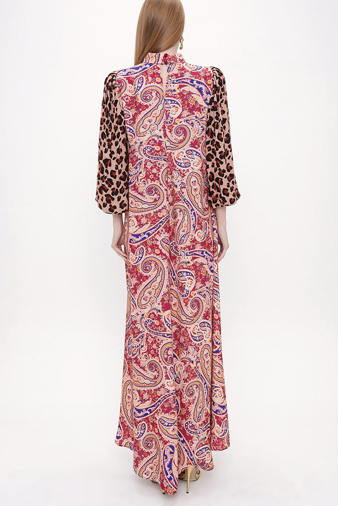 Patterned Ballon sleeve maxi dress 93831